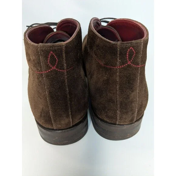 Artisan Suede Chukka Boot Men 10 Made in Spain Vibram Sole Leather Lining Brogue